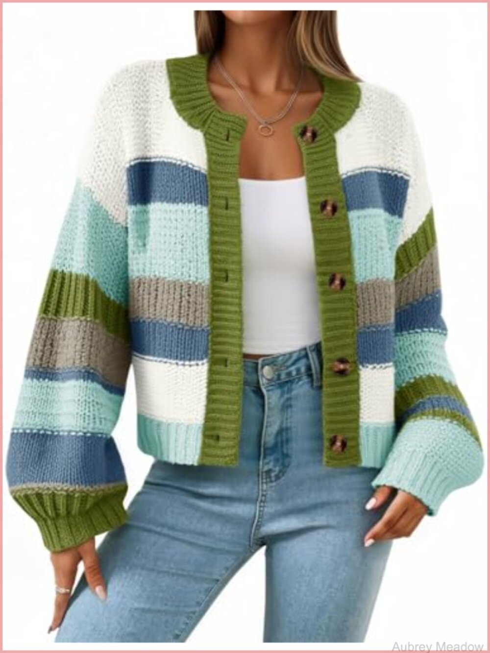 Women's Chunky Knit Cardigan with Button Closure